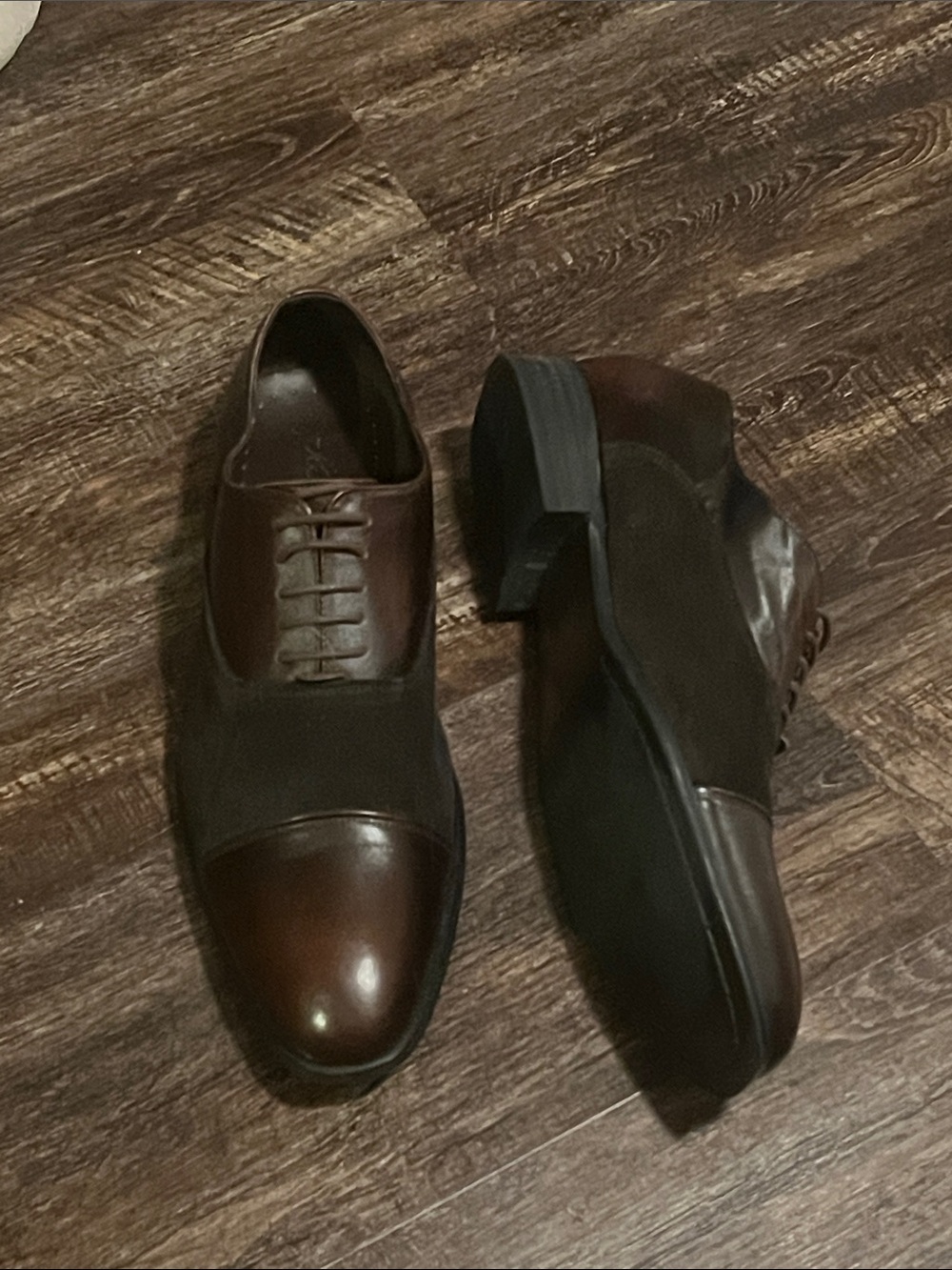 Kenneth Cole Brown Two-Tone Cap-Toe Oxfords